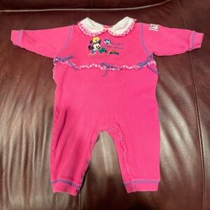 Disney Vintage Minnie Nursery Rhymes Pink Onesie with Character Design 18M